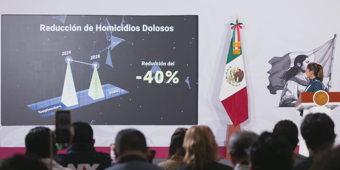 La Presidenta de México en conferencia de este martes.