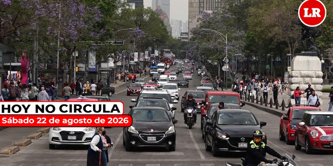 Te compartimos cómo aplica el Hoy No Circula este sábado 22 de agosto de 2026 en la Ciudad de México y el Estado de México.
