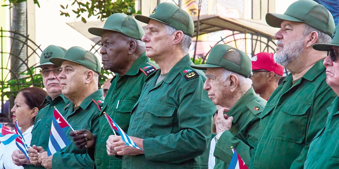 El presidente cubano, Miguel Díaz-Canel, al centro, el pasado 16 de abril.