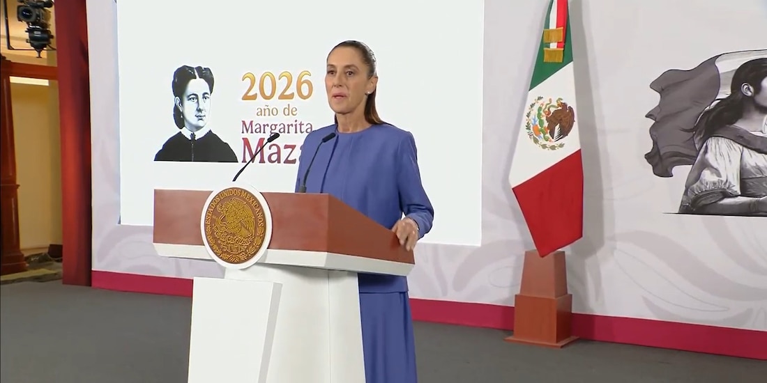 Claudia Sheinbaum este miércoles en Palacio Nacional.