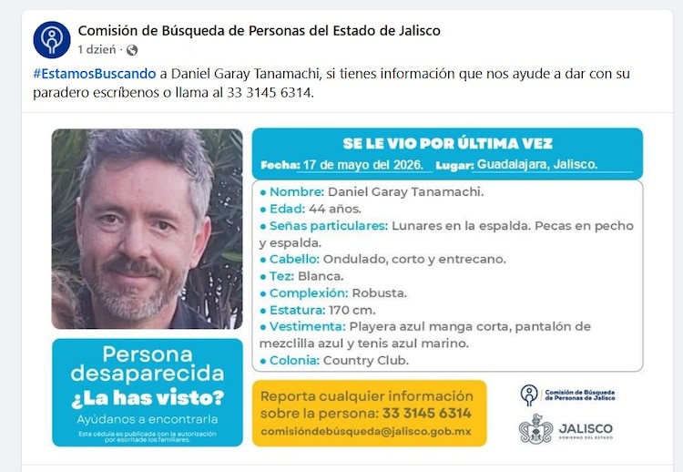 De acuerdo con la Comisión de Búsqueda de Personas, el empresario vestía una playera de manga corta color azul eléctrico.