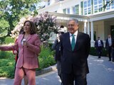 AMLO junto con la vicepresidenta Kamala Harris, en su visita a Estados Unidos.