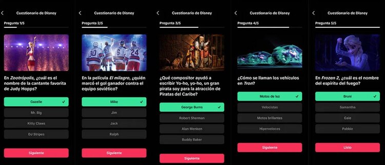 Respuestas al cuestionario Disney 100 en TikTok