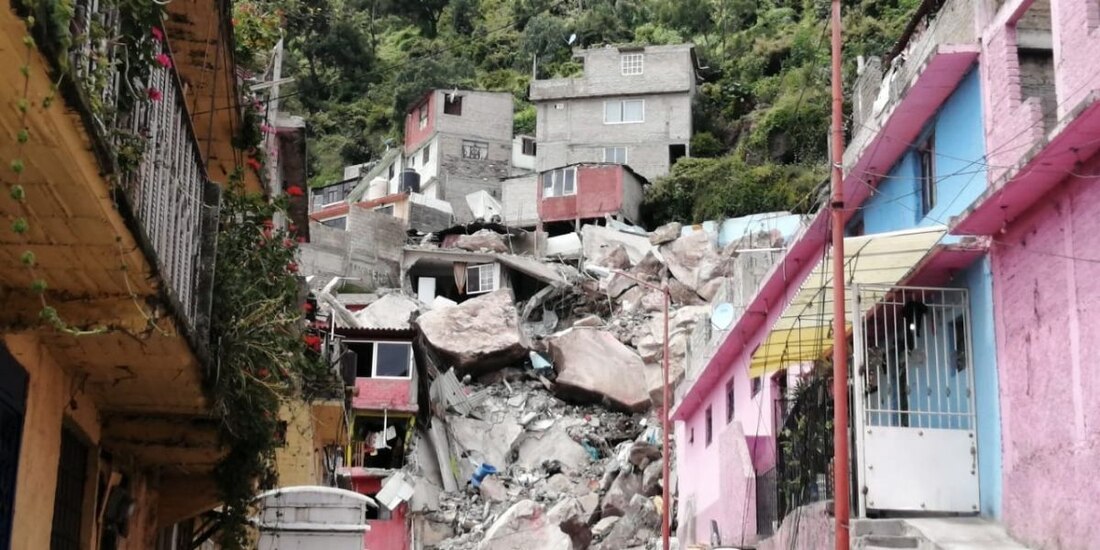 Imágenes de la zona del derrumbe del Cerro del Chiquihuite.