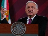 Presidente López Obrador durante la conferencia matutina de este lunes.