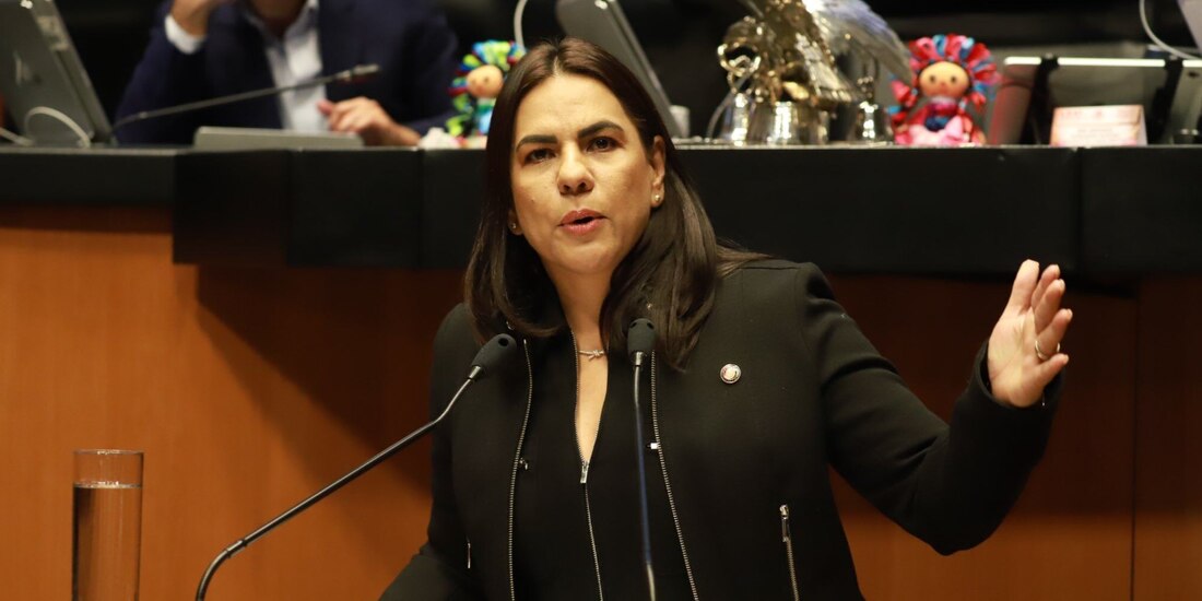 Karla Toledo, senadora por Campeche, el pasado 18 de marzo en el pleno.