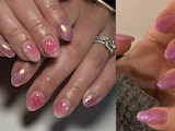 10 diseños de uñas rosas con brillos.