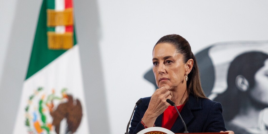 Claudia Sheinbaum Pardo, Presidenta de México durante conferencia en Palacio Nacional