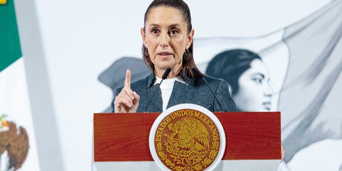 La Presidenta Claudia Sheinbaum, ayer, en conferencia de prensa.