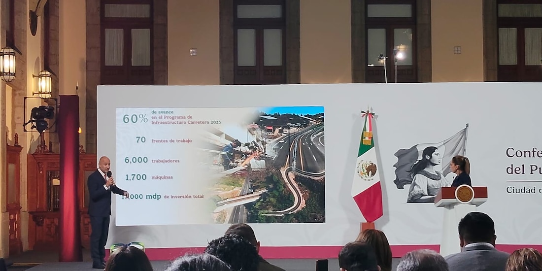 El titular de SICT en Palacio Nacional este miércoles.