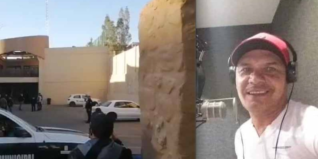 Elementos de la Policía acuden a estación de radio tras el hallazgo del cuerpo del locutor Germán Fierro.