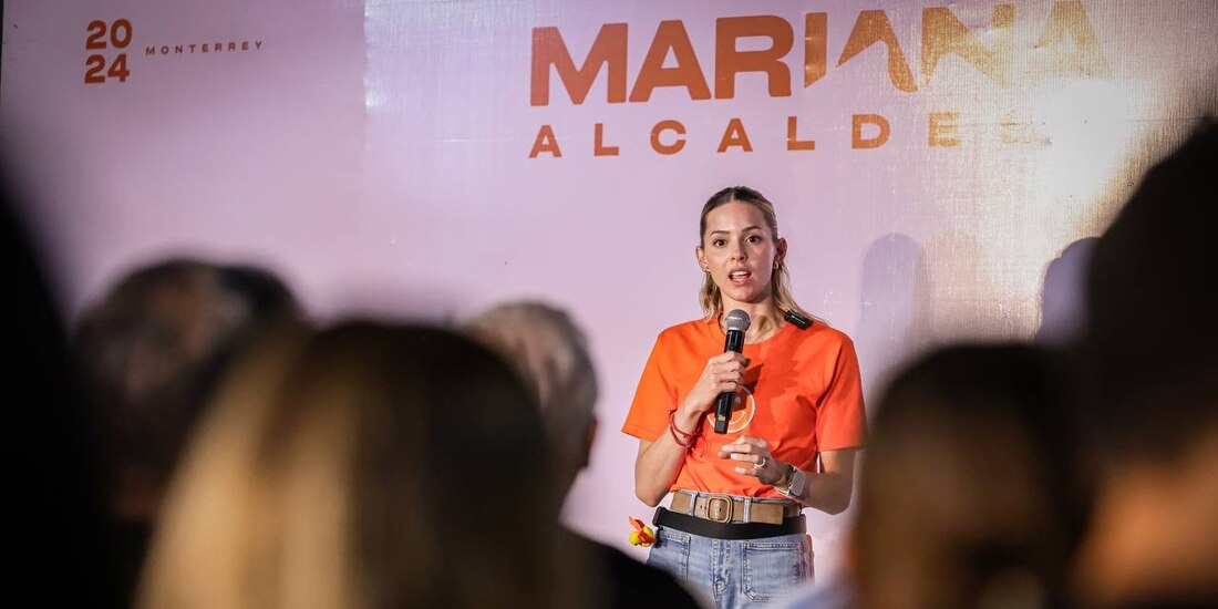 Mariana Rodríguez Cantú comparte su proyecto "Monterrey Seguro" con los vecinos de la colonia Plutarco Elías Calles.
