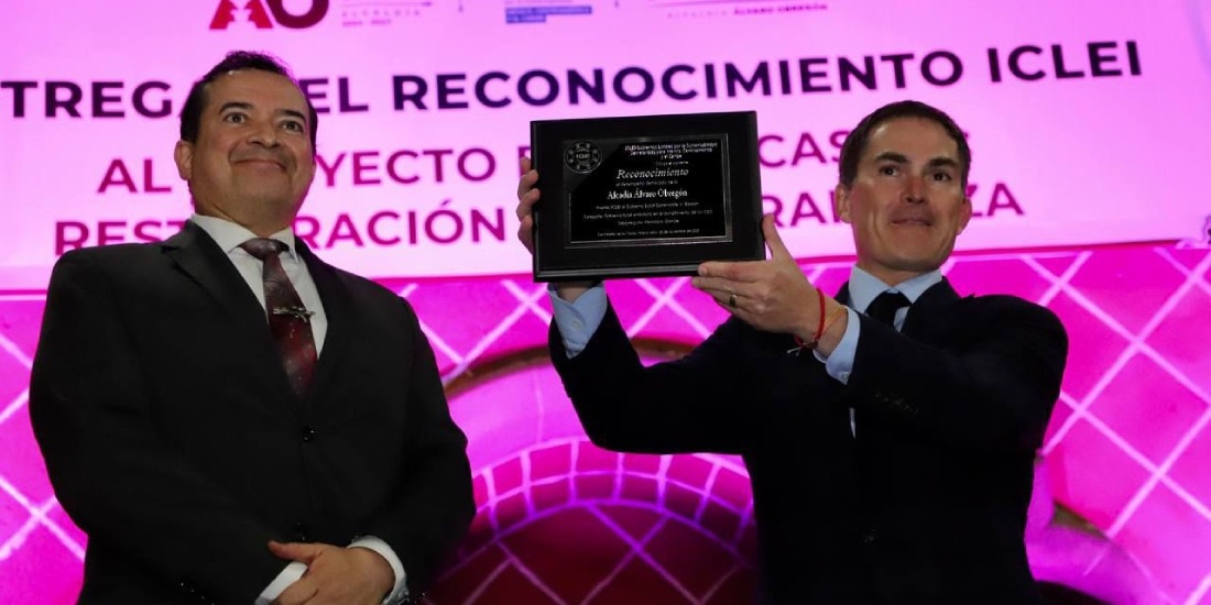 Álvaro Obregón recibe reconocimiento por ‘Barrancas ÁO: Restauración de su Grandeza’.
