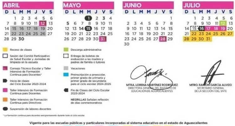 Vacaciones para estudiantes de Aguascalientes.