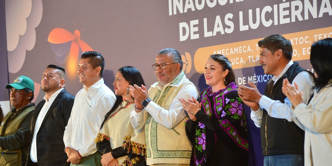 Horacio Duarte Olivares y autoridades locales celebran la apertura del evento en Amecameca.