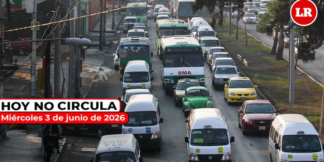 Consulta el Hoy No Circula para este miércoles 3 de junio de 2026 en la Zona Metropolitana del Valle de México.