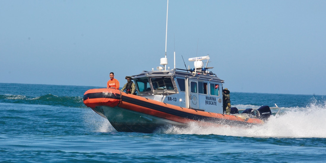 Embarcación de rescate de la Semar, en imagen de archivo.