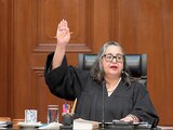 La ministra presidenta de la Suprema Corte de Justicia de la Nación, Norma Piña Hernández, ayer.