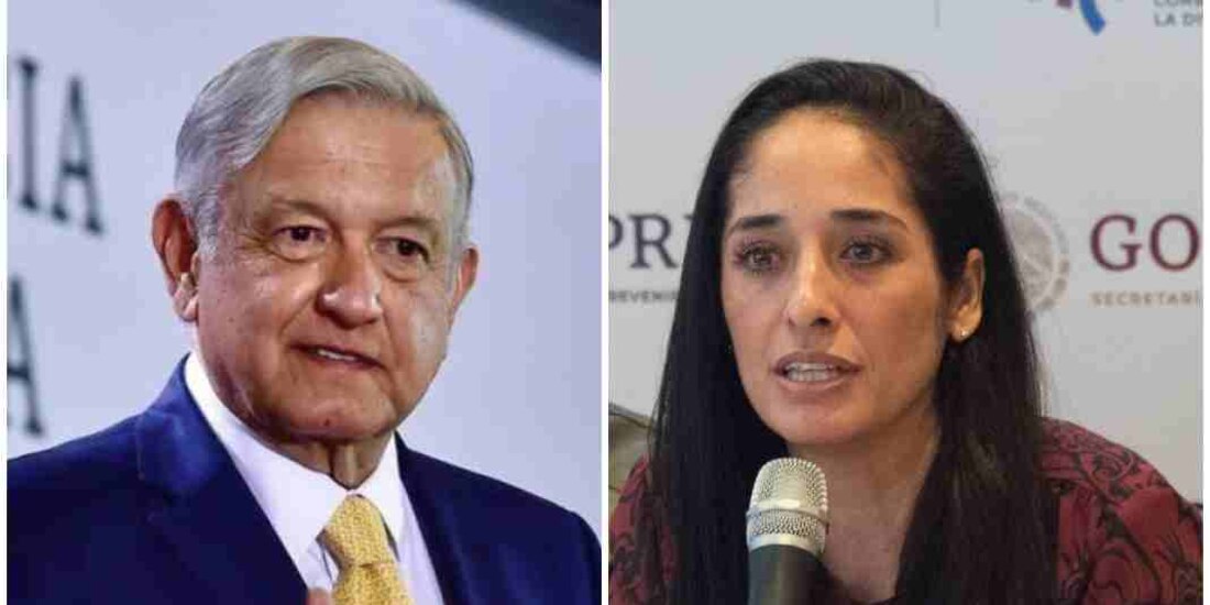 A la izquierda, Andrés Manuel López Obrador; a la derecha, Mónica Maccise