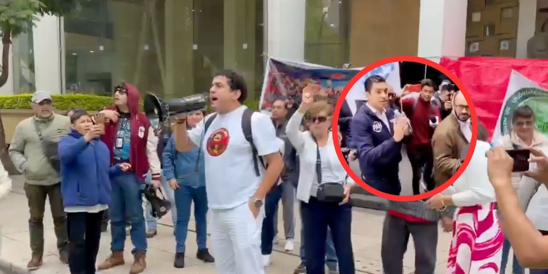 Trabajadores del IMSS confrontan a Jorge Romero en campamento