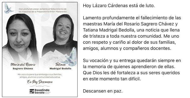 Publicación de la diputada Rosalinda Savala