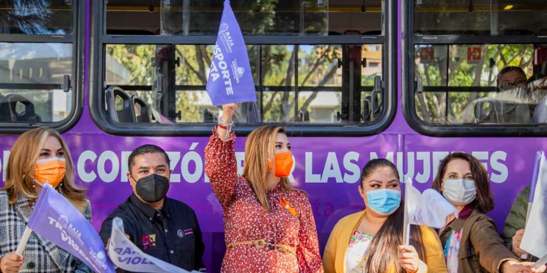 El "Transporte Violeta", una línea exclusiva para ellas que circulará por las calles tijuanenses, señaló la gobernadora de Baja California, Marina del Pilar Ávila.