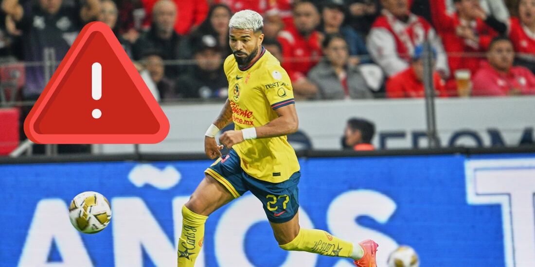 Rodrigo Aguirre conduce el balón durante un partido del Club América en el Apertura 2024.