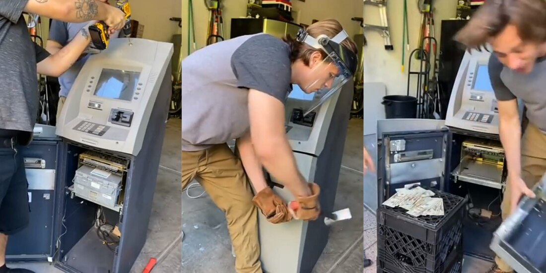 Los jóvenes compraron el cajero automático por 300 dólares.