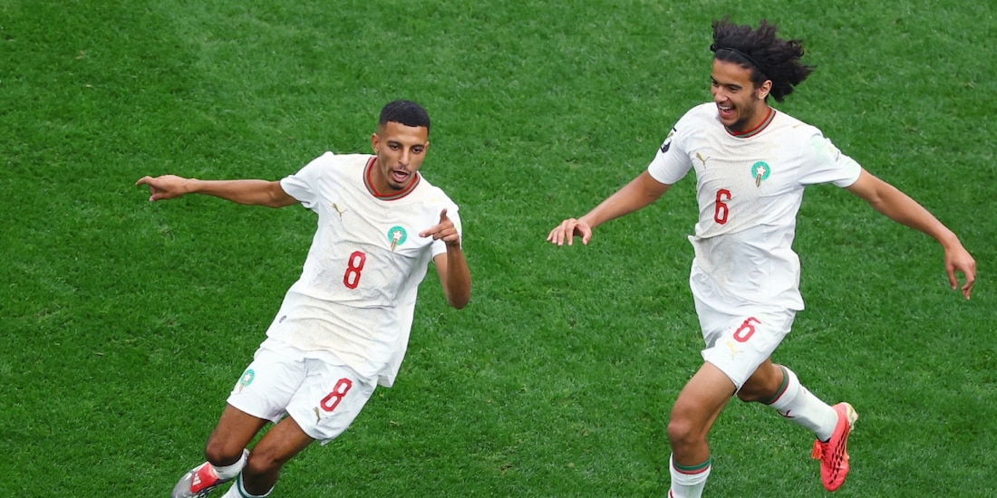 Marruecos celebra un gol ante Canadá en los octavos de final de la Copa del Mundo 2026