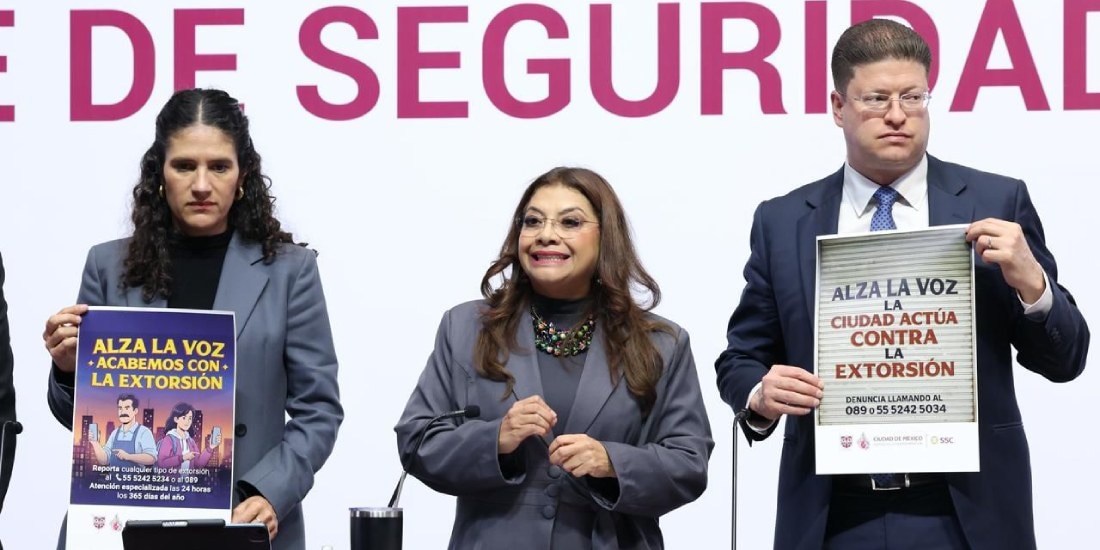 Clara Brugada lanza estrategia integral para combatir la extorsión en la CDMX.