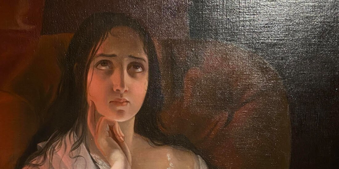 Detalle de Retrato de enajenada, segunda mitad del siglo XIX, de Ángela Icaza.