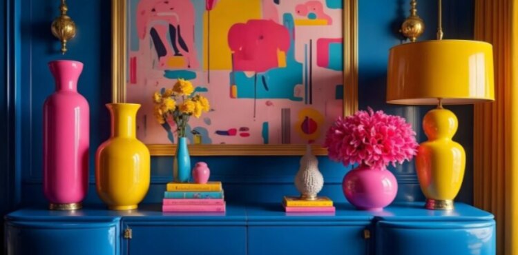 Los colores vibrantes como esmeralda, azul cobalto, mostaza y fucsia son clave en el maximalismo de 2025.