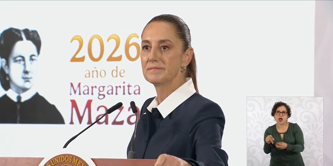 La Presidenta Claudia Sheinbaum este jueves en Palacio Nacional.