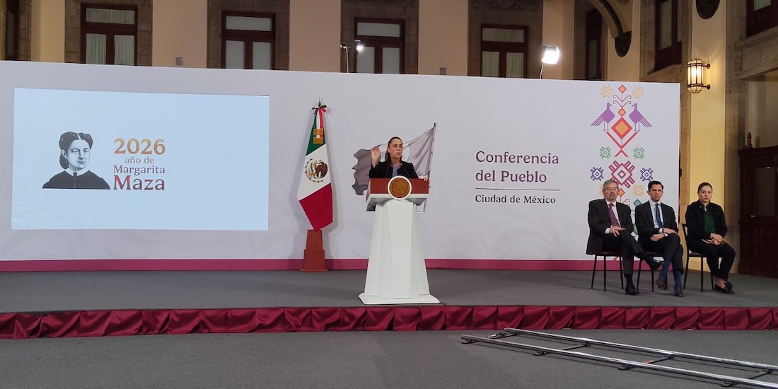 La Presidenta de México este jueves en Palacio Nacional.