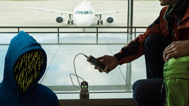 Puertos USB en los aeropuertos.