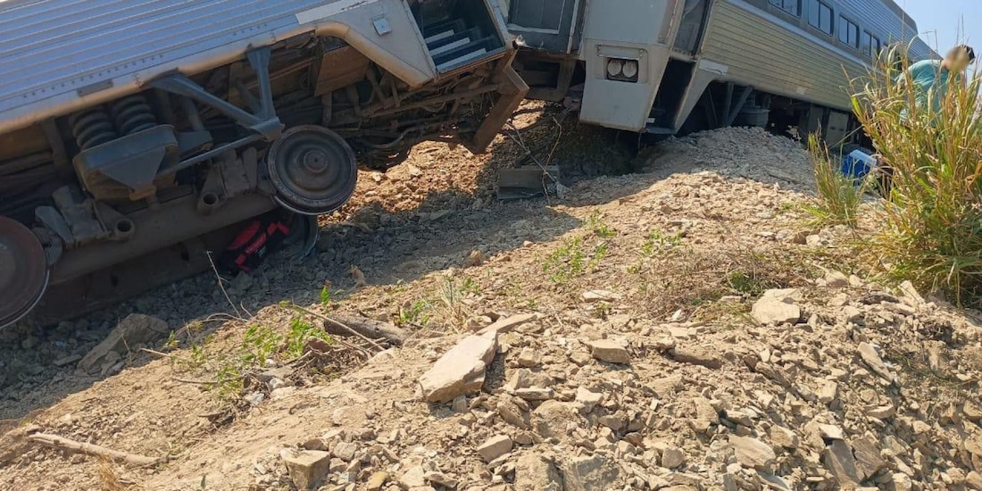 Descarrilamiento en el tren Interoceánico del Istmo de Tehuantepec