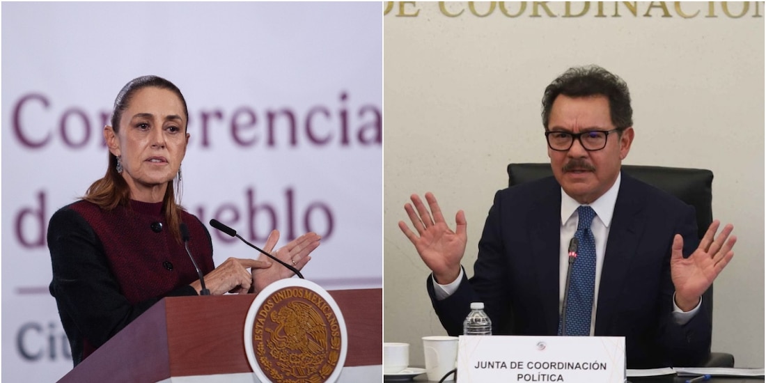 A la izquierda, la Presidenta Claudia Sheinbaum Pardo; a la derecha, el senador Ignacio Mier Velazco.