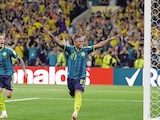 Campaz celebra su gol, la semana pasada, en el triunfo colombiano.