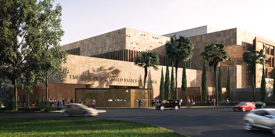 FACHADA de la sede diplomática en México, en imagen de archivo.