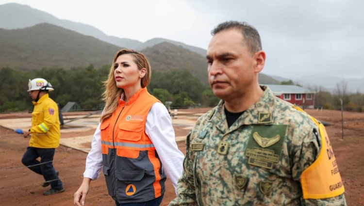 La gestión directa ante las instancias federales para autorizar el despliegue aéreo inmediato fue encabezada por la gobernadora Marina del Pilar Avila Olmeda.