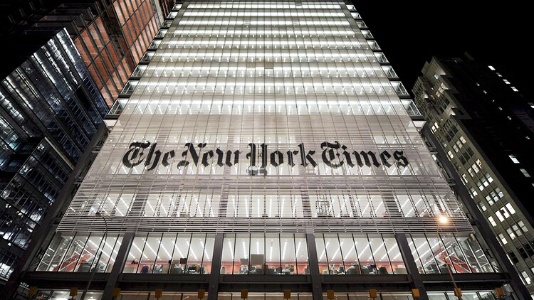 En la imagen, edificio del New York Times.