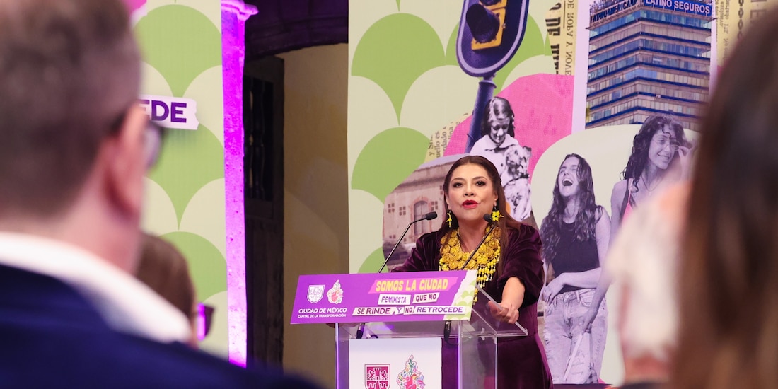 Clara Brugada, jefa de Gobierno en CDMX, al hacer el anuncio.