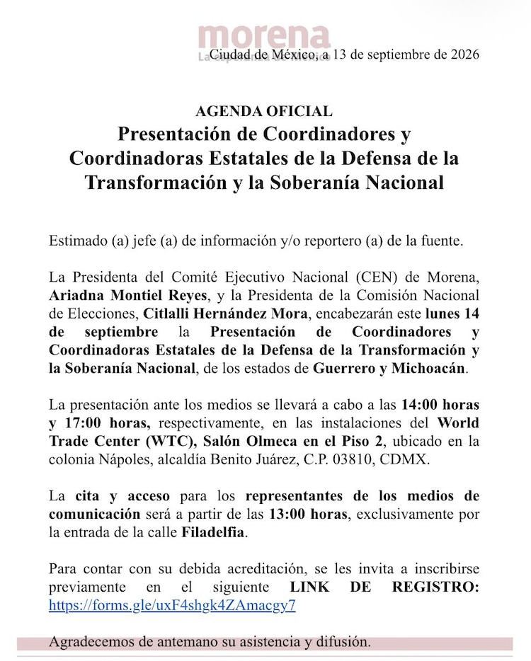 Comunicado oficial.