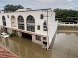 Inundaciones en San Juan del Río por presas desbordas, el pasado lunes.