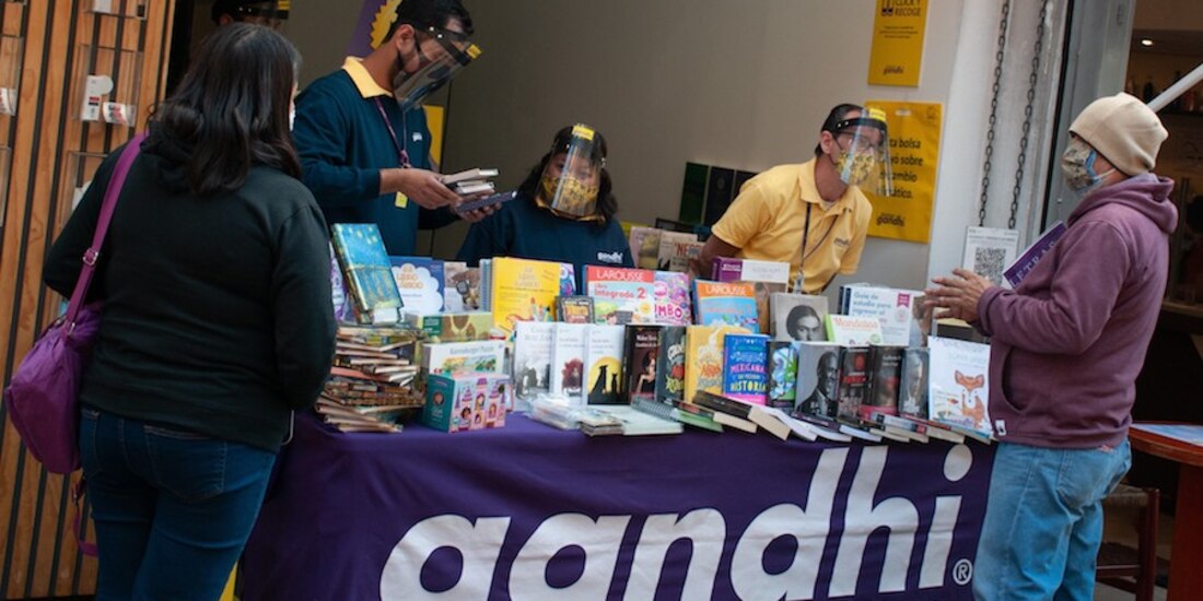 Una librería, bajo las nuevas disposiciones en la CDMX.