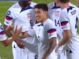 Alejandro Zendejas festeja su anotación en la goleada de Estados Unidos sobre Granada.