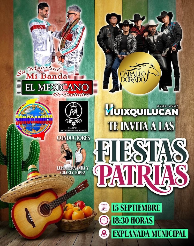 La Explanada Municipal se transformará en una gran fiesta mexicana de acceso 100% gratuito para toda la familia.