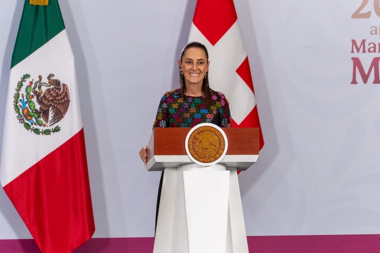 La presidenta de México en Palacio Nacional.