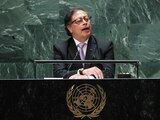 El presidente de Colombia, Gustavo Petro, se dirige al 78º período de sesiones de la Asamblea General de las Naciones Unidas en la ciudad de Nueva York, EU, el 19 de septiembre de 2023.