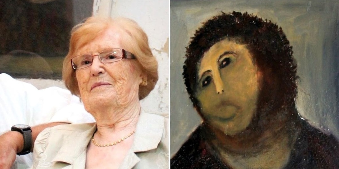 Fallece Cecilia Giménez, autora de la fallida restauración del 'Ecce Homo de Borja'.